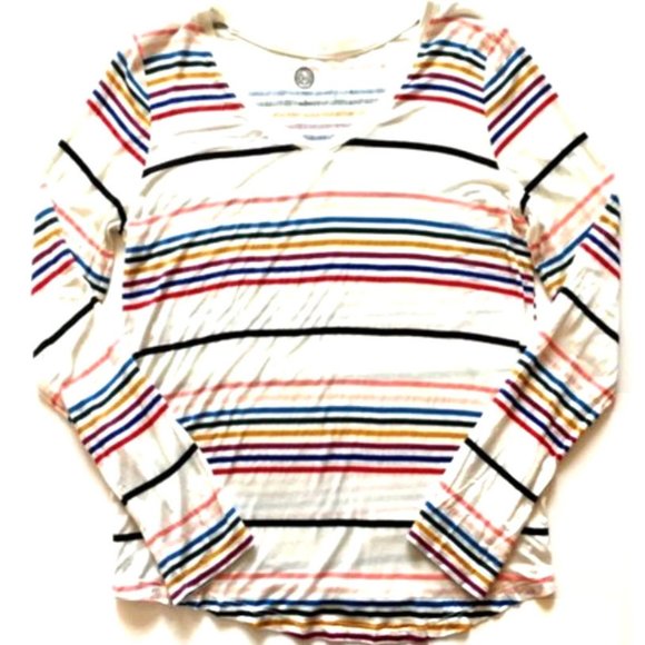 SO Tops - SO Striped Rainbow Long Sleeve Tee